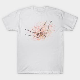 Mother Child Hands Line Art T-Shirt